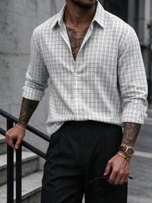 SLATEMANN Men's Mature Vacation Linen Long Sleeve Shirt - White - View 6