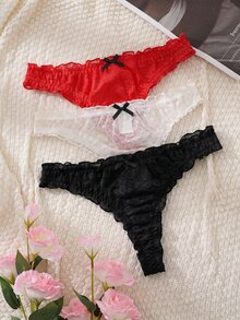 PetitDoll Quần lót tam giác ren nữ 3 chiếc phong cách tối giản gợi cảm - Nhiều màu - Xem 1