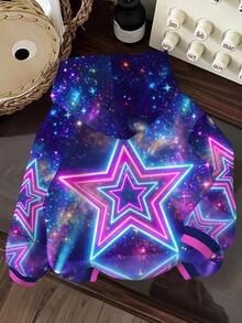 SHEIN 少女休閒可愛卡通女團印花 K-Pop 超級巨星款 厚實柔軟舒適運動衫，適合秋冬穿著 - 彩色 - 查看 2