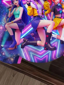 SHEIN 少女休閒可愛卡通女團印花 K-Pop 超級巨星款 厚實柔軟舒適運動衫，適合秋冬穿著 - 彩色 - 查看 5