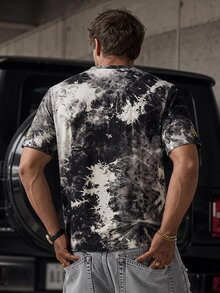 GETOML Men's Knit Casual Streetwear Printed Short Sleeve T-Shirt, Vacation, Father's Day Gifts Rave Summer, Football - Multicolor - View 2