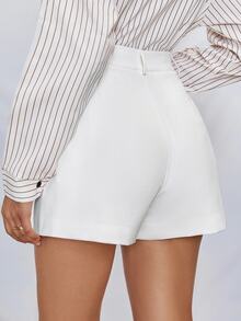 RosyDaze High Waist Wide Leg Shorts Without Belt For Summer - White - View 2