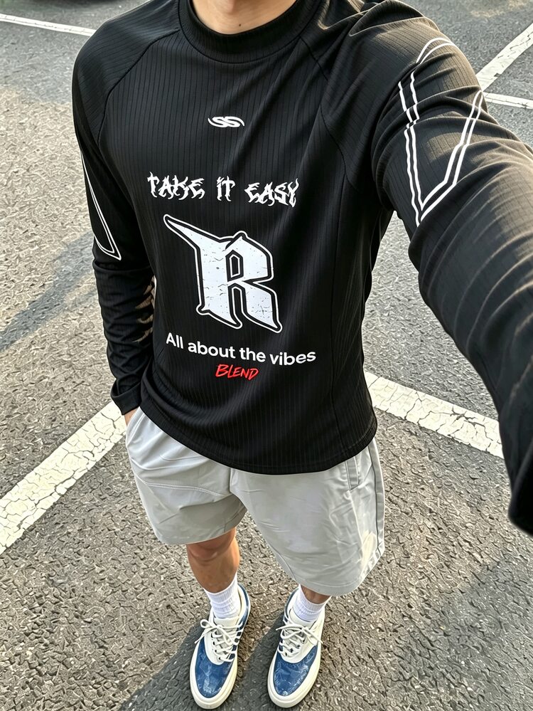 Gym Rark Men Sports Tees & Tanks - Hitam - View 1