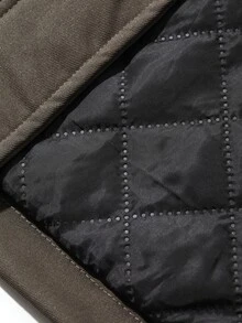 Livesso Women's Olive Green Hooded Drawstring Long Sleeve Thick Pocket Decor Loose Fit Jacket, Winter - Olive Green - View 8