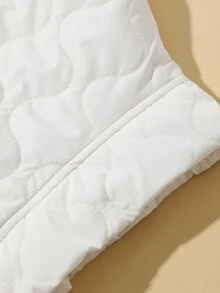 Livesso Women's Solid Color Zipper Front Casual Vest Winter Coat - White - View 10