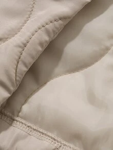 Livesso Winter Apricot Hooded Drawstring Long Sleeve Thick Pocket Decor Loose Women's Padded Coat - Apricot - View 12