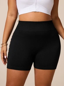 Rhythm Era 1pc + Regular Shorts + Mesh + Basic Style/Black + Sports Shorts + Seamless Yoga - Black - View 3