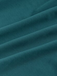 SHEIN ICON Lettuce Trim Decorated Strapless Top - Teal Blue - View 4