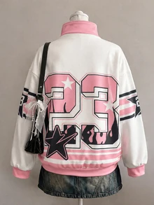 Coolane 女款字母與數字圖案休閒日常長袖運動衫 - 彩色 - 查看 2