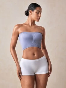 Veilyse 2件組女款夏季抹胸內衣，素色無墊胸衣，適合日常休閒穿著 - 彩色 - 查看 8