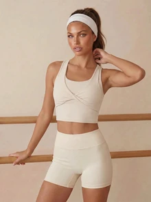 Eassivo Eassivo 2026 Spring/Summer New Women's Slim Fit Yoga & Outdoor Sports Top - Beige - View 6