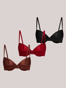 Veilyse 3pcs Women's Shaping Support Bra Set - Multicolor - View 10