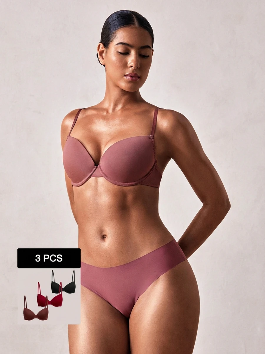 Veilyse 3pcs Women's Shaping Support Bra Set - Multicolor - View 1