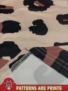 SHEIN LUNE 女士休闲豹纹简约扭结连衣裙，春秋冬时尚连衣裙，休闲百搭 - 白色 - 查看 2
