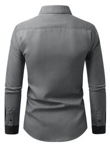 Manfinity Mode Men's Fashion Versatile Commute Long Sleeve Shirt - Dark Grey - View 2