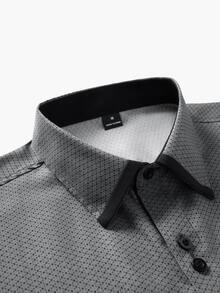 Manfinity Mode Men's Fashion Versatile Commute Long Sleeve Shirt - Dark Grey - View 4