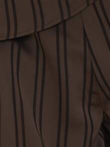 MUSEYN Brown Satin Wide Leg Trousers Versatile Everyday Casual Fall - Coffee Brown - View 6