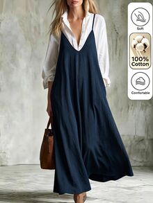 Omancia Women Long Dresses - Navy Blue - View 1