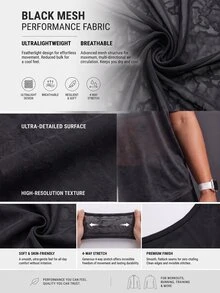 Powerista Women's Plus Size Sheer Mesh Workout Short Sleeve T Shirt Crew Neck Casual Tropical Loose Fit Sports Top For Gym Breathable Textured Black Summer - Black - View 4