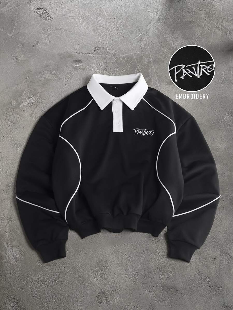 PAVTROS Men's Casual Pullover Sweatshirt, Autumn/Winter - Black - View 1