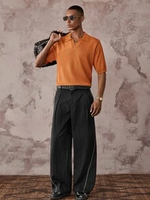Vientiro Black Striped Trousers With Pocket Detail Relaxed Fit Casual Pants For Everyday Wear
Stylish Striped Black Pants - Black - View 2