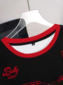 Betty Boop x SHEIN Plus Size Women's Bow Print Long Sleeve Crew Neck Sweatshirt Winter Going Out Graduation Birthday Vacation Black Baggy 90s Streetwear Casual - White - View 5