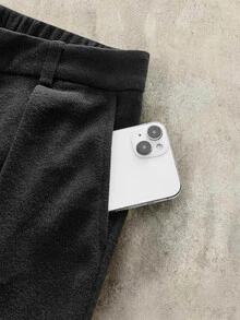 HIMLAND Men's Casual Daily Button Pocket Long Pants For Travel And Outings - Black - View 5