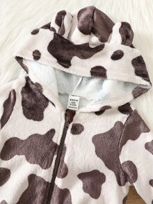 SHEIN 男嬰保暖內裡加厚連帽長袖連身衣 - 彩色 - 查看 5