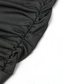 Poshavie Poshavie Plus Size Black Winter Elegant Formal Evening Mesh Ruched Bodycon Maxi Dress For Women,Sheer Knit Patchwork Cocktail Party Gown For Curvy Ladies - Black - View 10