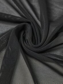 Poshavie Poshavie Plus Size Black Winter Elegant Formal Evening Mesh Ruched Bodycon Maxi Dress For Women,Sheer Knit Patchwork Cocktail Party Gown For Curvy Ladies - Black - View 8