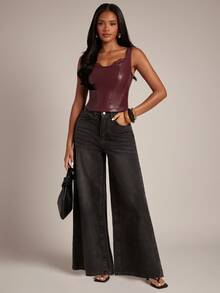 SHEIN BAE Women Tops - Burgundy - View 3