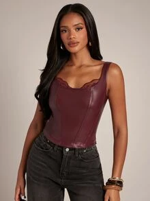SHEIN BAE Women Tops - Burgundy - View 4