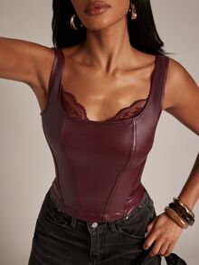 SHEIN BAE Women Tops - Burgundy - View 1
