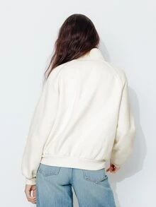 Pimkie Edition Women's Solid Color Zipper & Button Design Casual Jacket - Beige - View 2