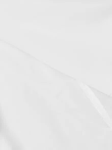 SHEIN MOD قميص بلون موحد بأكتاف منسدلة وخصر نحيف - أبيض - مشاهدة 7