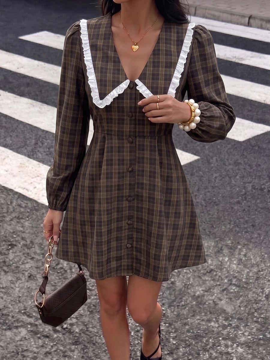 SHEIN PariChic Vestidos cortos de mujer - Marrón - Ver 1
