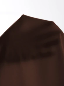 Firerie Elegant Dark Brown Loose Neck Ruffle Asymmetrical Chiffon Blouse Ruffled Top For Summer Banquet - Coffee Brown - View 9