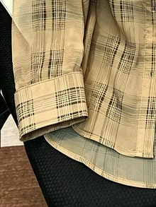 Resyla 大尺碼女款格紋長袖單排扣休閒寬鬆襯衫 - 彩色 - 查看 3