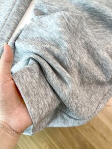 SHEIN LUNE Women's Autumn New Light Gray Horse Embroidery Sweatpants Elastic Waist Drawstring Draped Wide Leg Flared Loose Casual Baggy Floor-Length Pants Gym - Grey - View 6