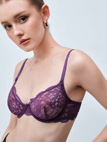 Softvol 3件装女士纯色蕾丝薄杯钢圈舒适文胸 - 彩色 - 查看 7