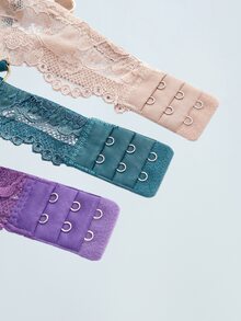 Softvol 3件装女士纯色蕾丝薄杯钢圈舒适文胸 - 彩色 - 查看 18