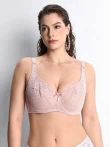 Slumbrini 3 Peças Sutiãs Plus Size para Mulheres, Cor Sólida, Renda Fina, Sem Arame, Laço, Levantamento Subbusto, Lingerie Confortável - Multicolorido - Visão 9