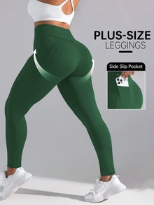 Rhythm Era Pocket Yoga Pants, Tummy Control, Butt Lifting, Suitable For Cycling, Sports, And Layering - Green - View 6
