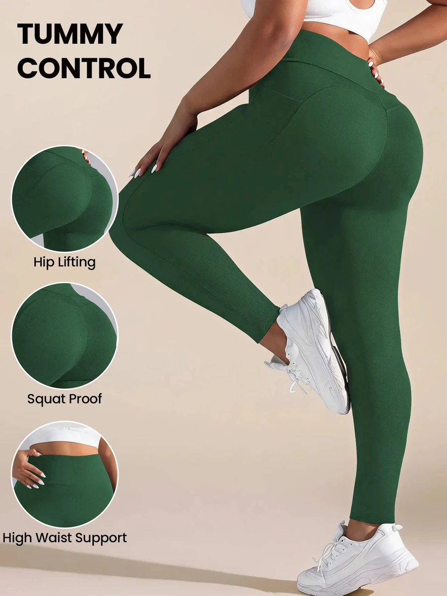 Rhythm Era Pocket Yoga Pants, Tummy Control, Butt Lifting, Suitable For Cycling, Sports, And Layering - Green - View 1