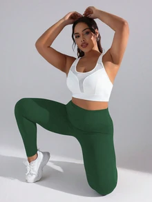 Rhythm Era Pocket Yoga Pants, Tummy Control, Butt Lifting, Suitable For Cycling, Sports, And Layering - Green - View 4