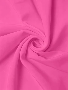 GlowEve CURVE Plus Size Women's Color Block Button Hollow Out Elegant Dress, Suitable For Dates - Hot Pink - View 6