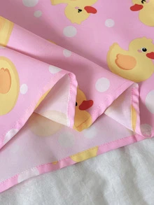 SHEIN Young Girls Young Girl Cute Cartoon Duck Autumn/Winter Home Dress - Multicolor - View 6