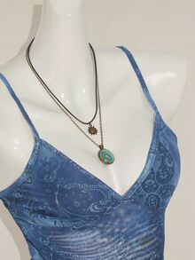 SHEIN ICON 女士休闲佩斯利印花度假背心 - 藍色 - 查看 9