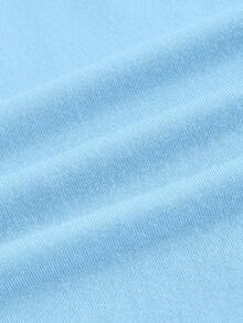 SHEIN ICON Contrast Lace Ruched Cami Top - Baby Blue - View 4