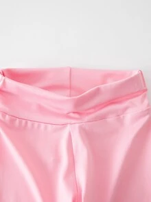 مجموعة ملابس رياضية للبنات، جاكيت وردي بتصميم مقسم وياقة واقفة مع فتحة للإبهام وأكمام طويلة، مقترن ببنطال رياضي طويل، مثالي للأنشطة الخارجية، بقصة ضيقة، مناسب للجري واللياقة البدنية واليوغا، ملابس رياضية للبنات - وردي - مشاهدة 9